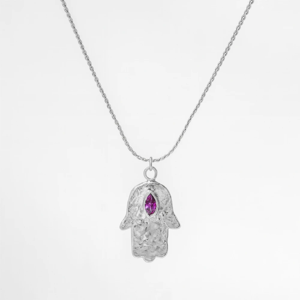 hand of fatima necklace silver_denuit jewelry