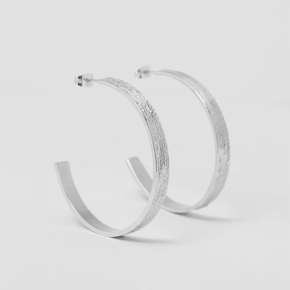organic hoops silver