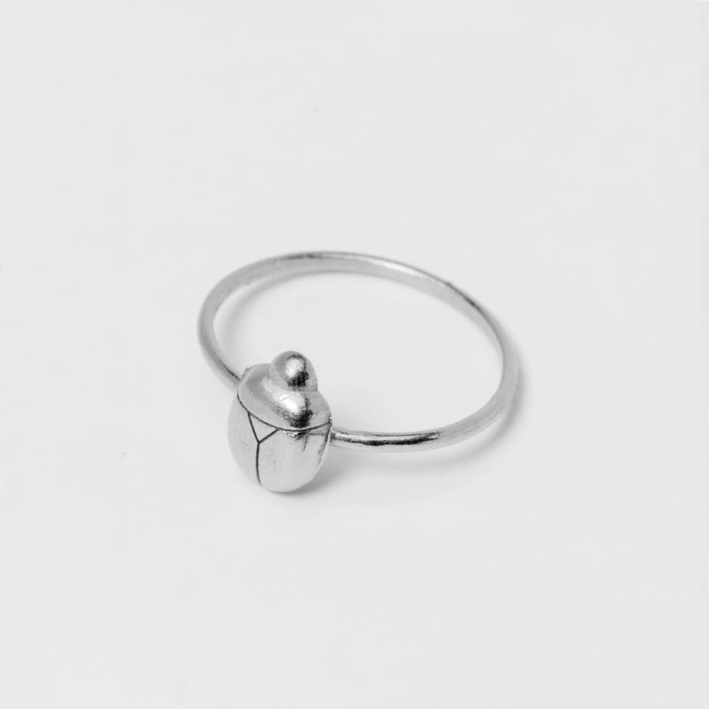 small beetle ring silver