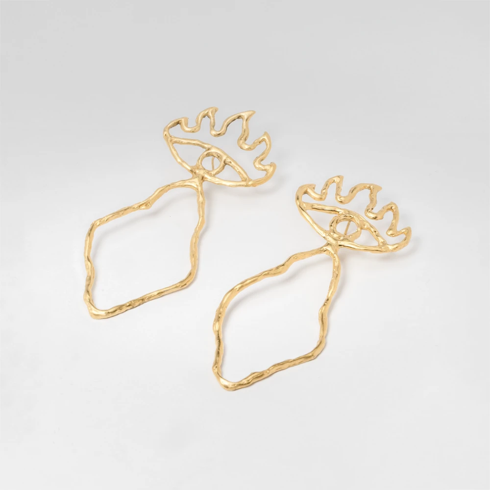 teardrop earrings gold_denuit jewelry