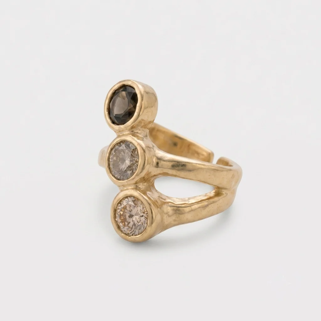 Stone Trio Ring Gold (3) STONES TRIO RING - Imagen 1