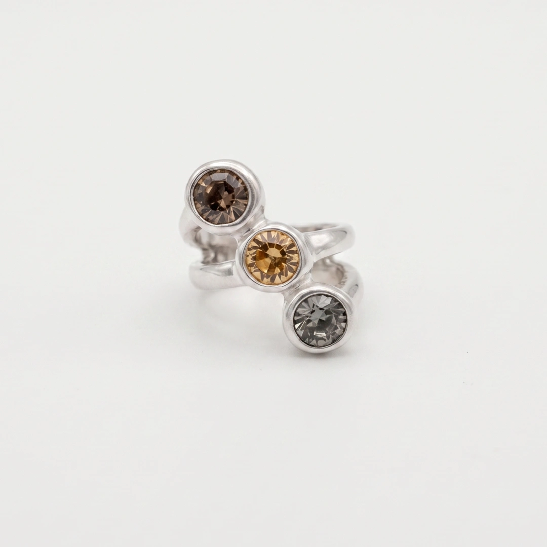 stones trio ring silver_denuit jewelry STONES TRIO RING - Image 1